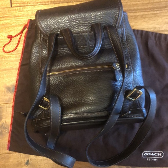 Coach Brown Pebble Leather Backpack main image 5